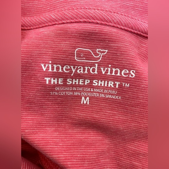 Vineyard Vines Lightweight Edgartown Striped Shep Shirt Sailors Red Men's Sz M - Picture 7 of 8